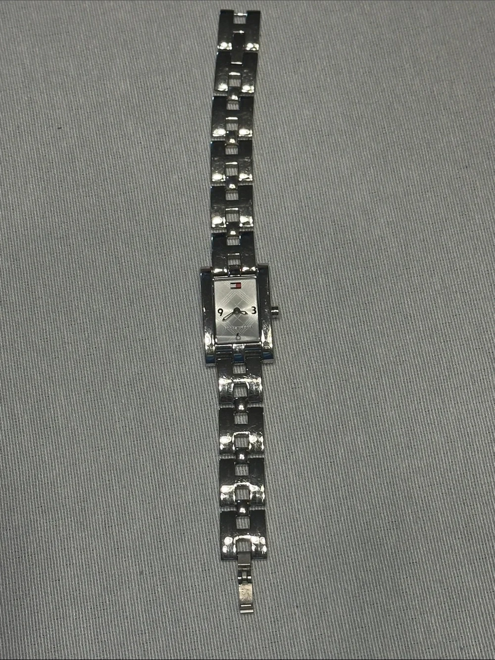 Tommy Hilfiger Vintage Women's Rectangular Silver Link Watch
